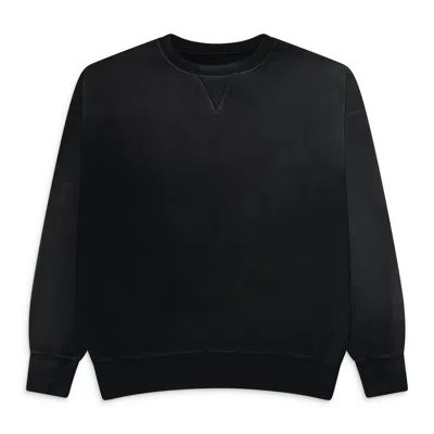 Maison Margiela Vintage Wash Logo Sweatshirt Black In Multi
