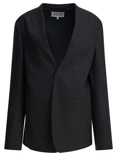 Maison Margiela Virgin Wool Blazer In Black