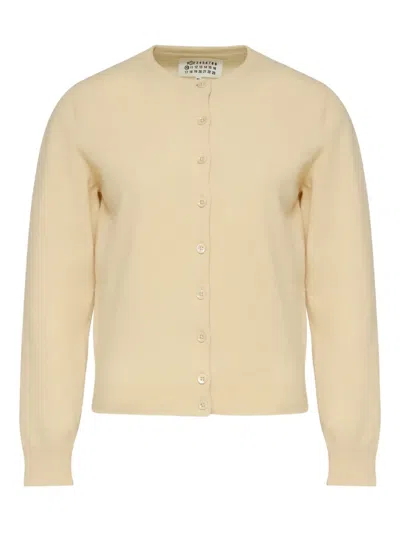 Maison Margiela Virgin Wool Cardigan In Neutral