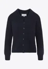 Maison Margiela Wool Blend Cardigan In Blue