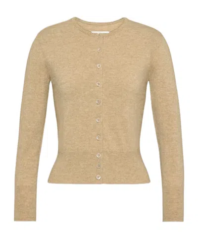 Maison Margiela Virgin Wool Cardigan In Nude
