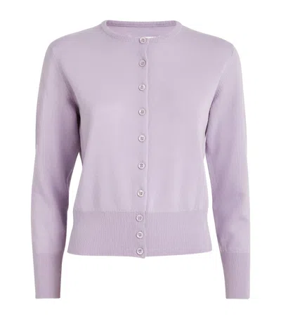 Maison Margiela Virgin Wool Cardigan In Purple