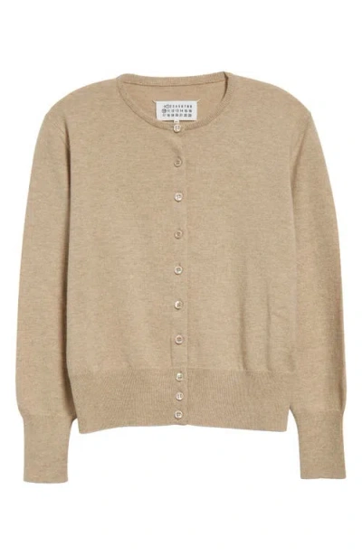 Maison Margiela Virgin Wool Cardigan In Walnut