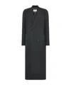 Maison Margiela Herringbone-pattern Double-breasted Coat In Black