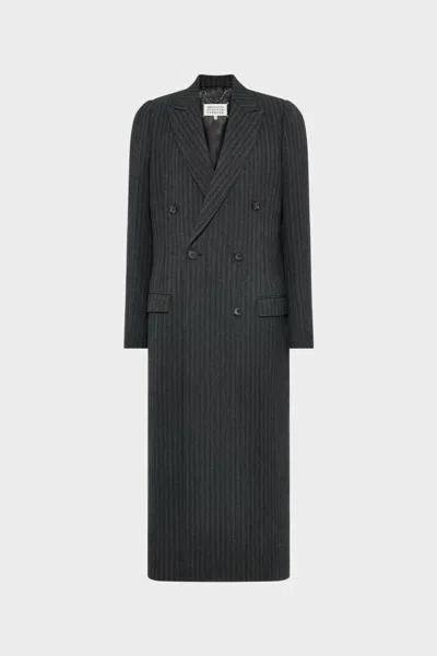 MAISON MARGIELA VIRGIN WOOL LONG COAT WOMAN BLACK