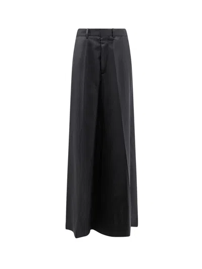 Maison Margiela Virgin Wool Maxi Skirt In Black