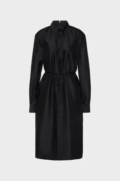 Maison Margiela Virgin Wool Midi Shirt Dress Woman Black