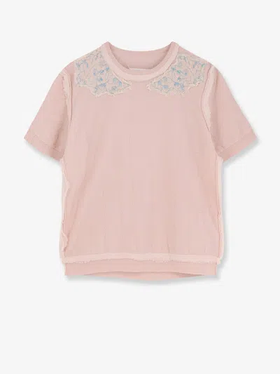 Maison Margiela Virgin Wool Sweater In Pink