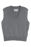 Maison Margiela Virgin Wool V-neck Sweater Vest In Grey