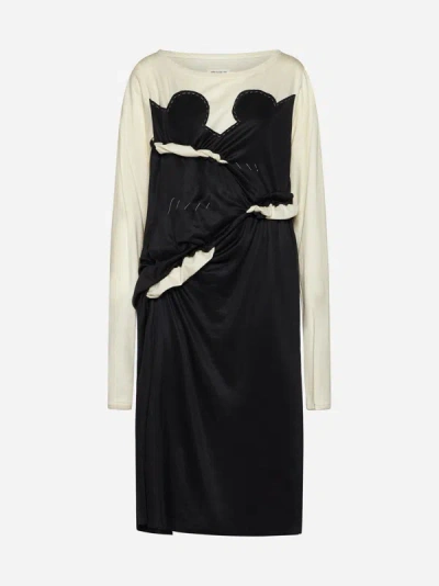 MAISON MARGIELA VISCOSE-BLEND MIDI DRESS