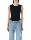 Maison Margiela Viscose Bodysuit With Unique Rear Stitching In Black