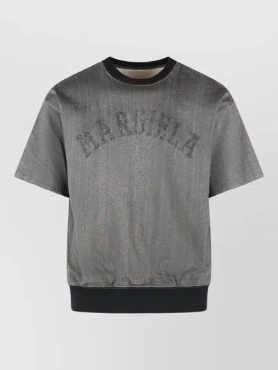 Maison Margiela Viscose Cotton Crew Neck T Shirt In Gray