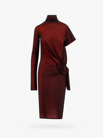 MAISON MARGIELA VISCOSE DRESS WITH ASYMMETRIC SLEEVES
