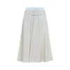 Maison Margiela Viscose Midi Skirt With Contrasting Waistband