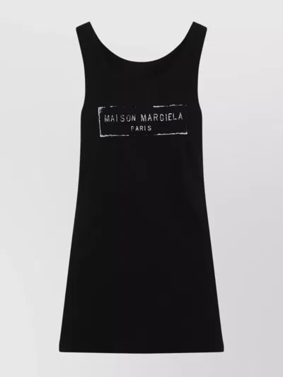 Maison Margiela Viscose Top Stitchings Signature In Black