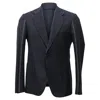 Maison Margiela Visible Stitch Blazer In Navy Blue Wool In Blue