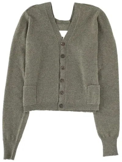 Maison Margiela V-neck Cardigan In Green