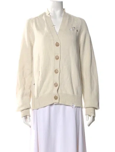 Pre-owned Maison Margiela V-neck Sweater In Neutral