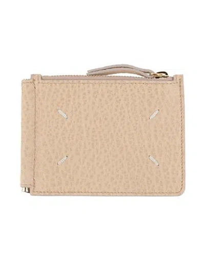 Maison Margiela Wallet Beige Size - Cow Leather, Brass, Zinc In Beige