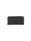 Maison Margiela Textured Black Leather Zip-around Wallet With Minimalist Design In Black