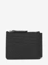 Maison Margiela Textured Black Leather Card Holder With Logo In Black