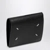 Maison Margiela Black Grained Leather Wallet Men In Black
