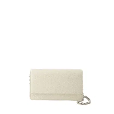 Maison Margiela Wallet On Chain Medium  - Leather - Beige In White
