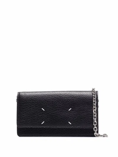 Maison Margiela Wallet On Chain Medium Accessories In Black