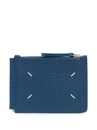 Maison Margiela Wallet Slim 2-pincer In Blue