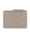 Maison Margiela Wallet Taupe Size - Cow Leather, Brass, Zinc In Grey