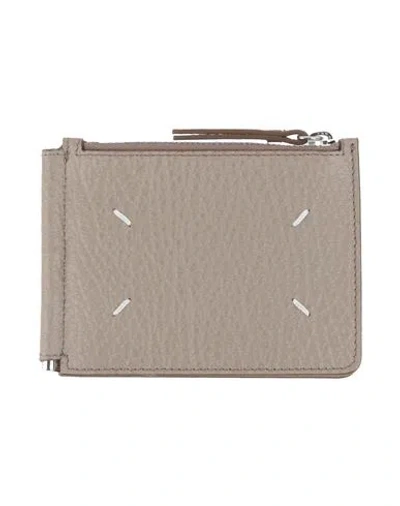 Maison Margiela Wallet Taupe Size - Cow Leather, Brass, Zinc In Grey