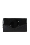 Maison Margiela Front Stitching Compact Chain Wallet In Black