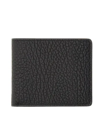 Maison Margiela Unique Detailing Folded Leather Wallet In Black