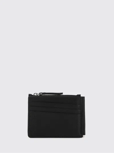 Maison Margiela Grained Leather Card Holder In Red