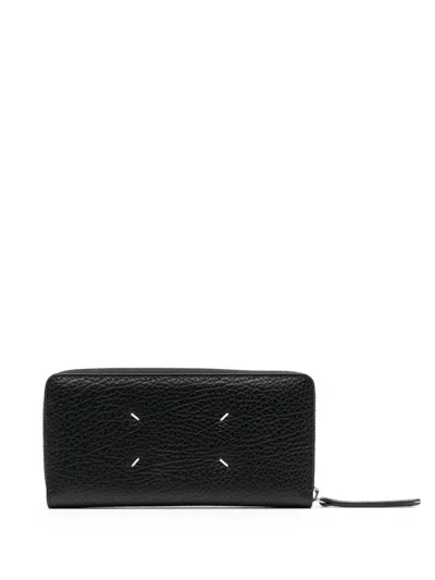 Maison Margiela Wallet Zip Around Continental In Pink