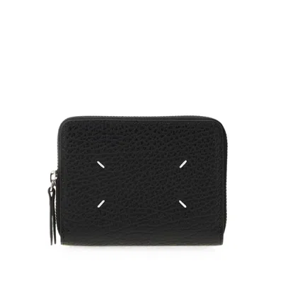 Maison Margiela Wallet Zip Around Continental Small In Black