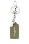 Maison Margiela Olive Green Leather Keyring In Green