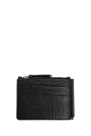 Maison Margiela Textured Black Leather Card Holder With Logo