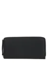 Maison Margiela Textured Black Leather Zip-around Wallet With Minimalist Design In Black