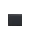 Maison Margiela Black Bi-fold Wallet With Four-stitch Logo In Grained Leather Woman In Black