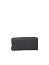 Maison Margiela Textured Black Leather Zip-around Wallet With Minimalist Design In Black