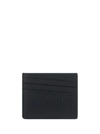 Maison Margiela Four Stitches Leather Card Holder In Black