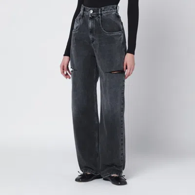 Maison Margiela Black Five-pocket Style Jeans With Rips In Cotton Denim Woman