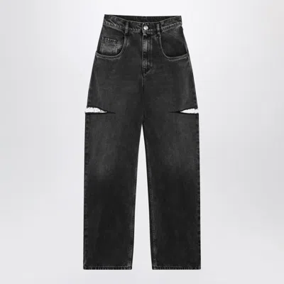 Maison Margiela Black Five-pocket Style Jeans With Rips In Cotton Denim Woman