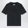 Maison Margiela Washed Black T-shirt With Embroidered Logo