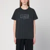 Maison Margiela Cotton Crew Neck T-shirt With Logo Print In Grey