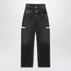 Maison Margiela Washed Jeans With Side Rips In Black