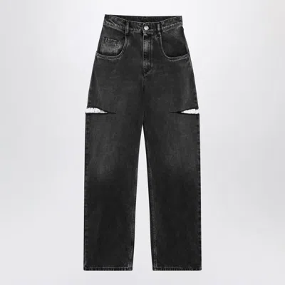 Maison Margiela Washed Jeans With Side Rips In Black