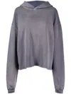 Maison Margiela Washed Long-sleeved Hoodie In Purple