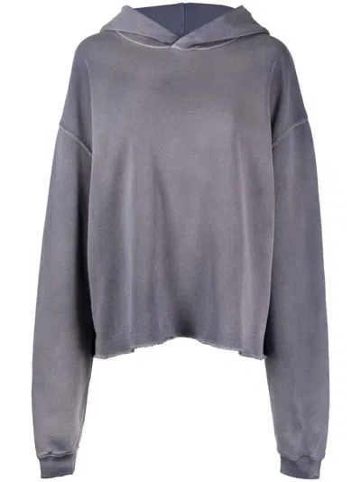 Maison Margiela Washed Long-sleeved Hoodie In Purple